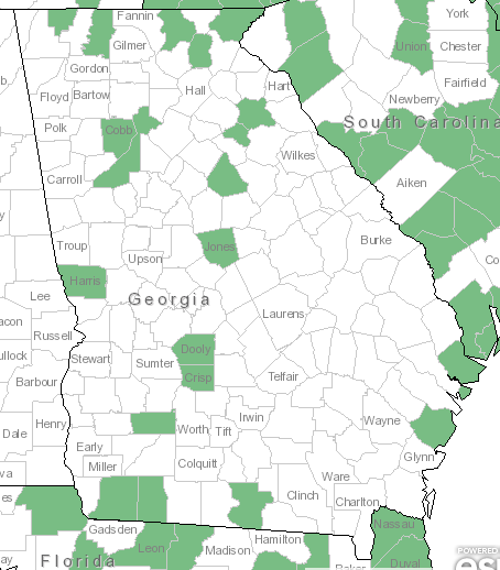 The Georgia range of Bidens bipinnata